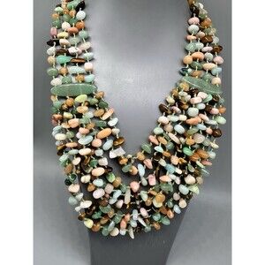 Jay King Desert Rose Trading Aventurine Agate Bead Waterfall Statement Necklace